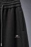 Утеплённые трикотажные брюки для мальчика-подростка чёрные Oversize D7535